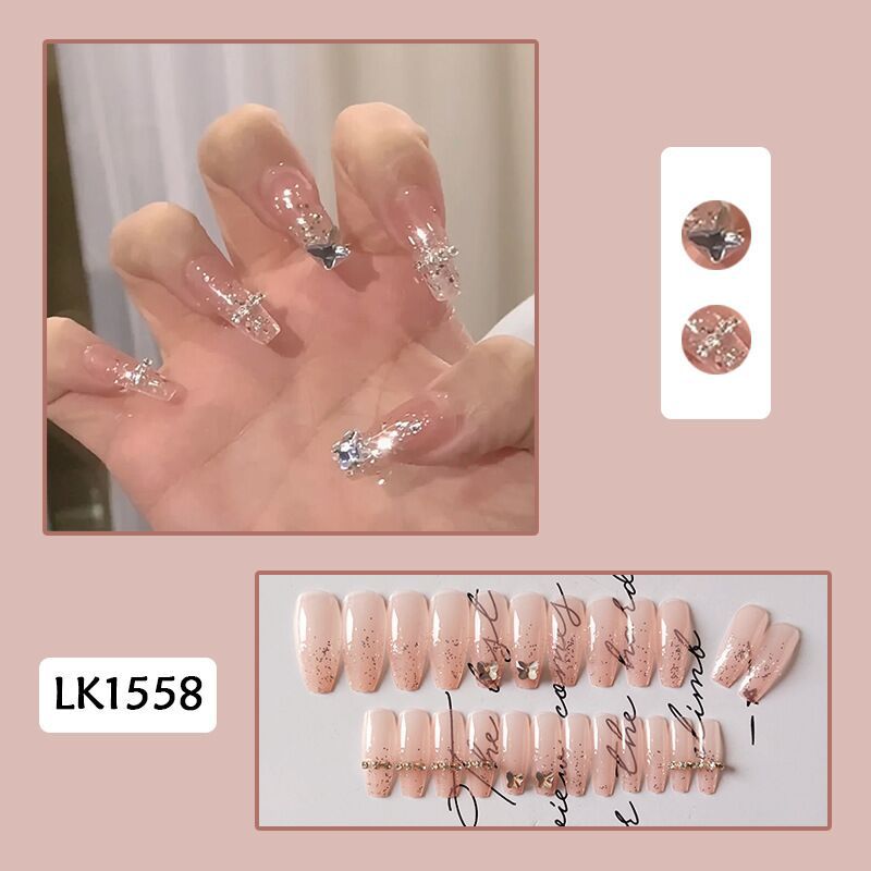 Nail art patches false nails removable wearable nail pop nail patches finished manicure medium-length nail pieces
