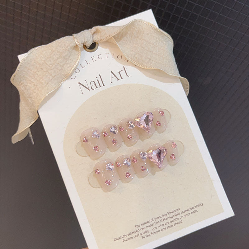 10-piece set of pure handmade wearable nail art decals, nail stickers, finished fake nails