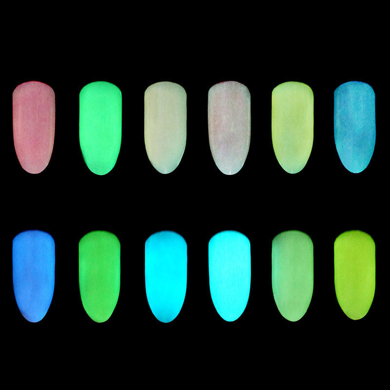 NGRO096 transparent powder laser glue bright color fluorescent glitter 12 colors