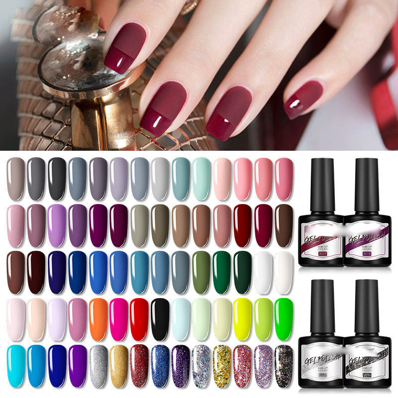 NGRO045 70 color nail polish glue 8ML plastic bottle