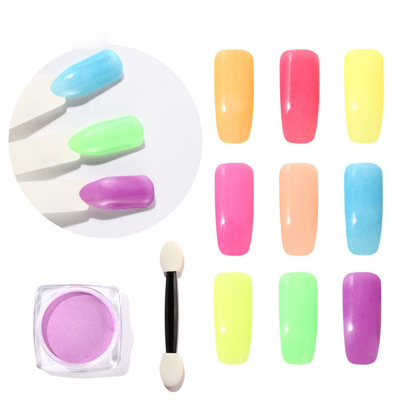 NGRO096 transparent powder laser glue bright color fluorescent glitter 12 colors