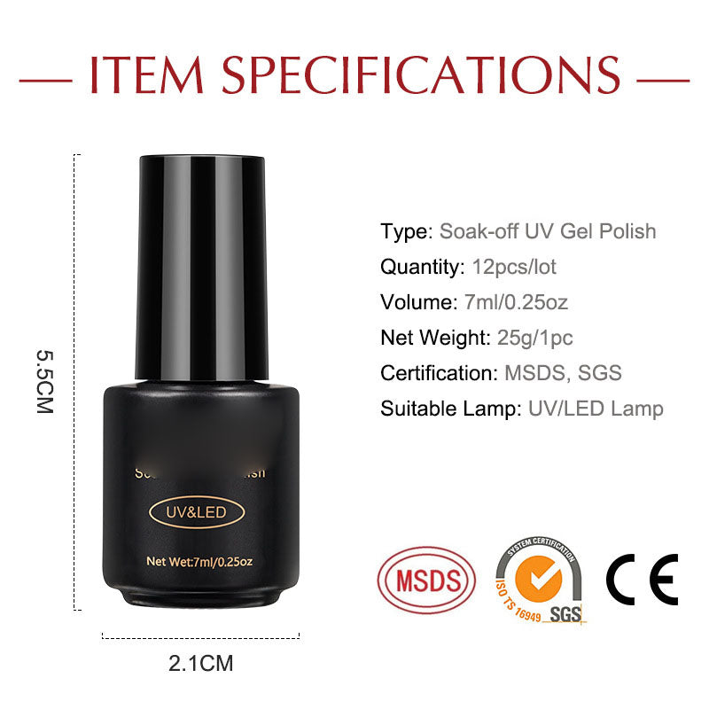 NGRO093 fluorescent color nail polish set 12 bottles