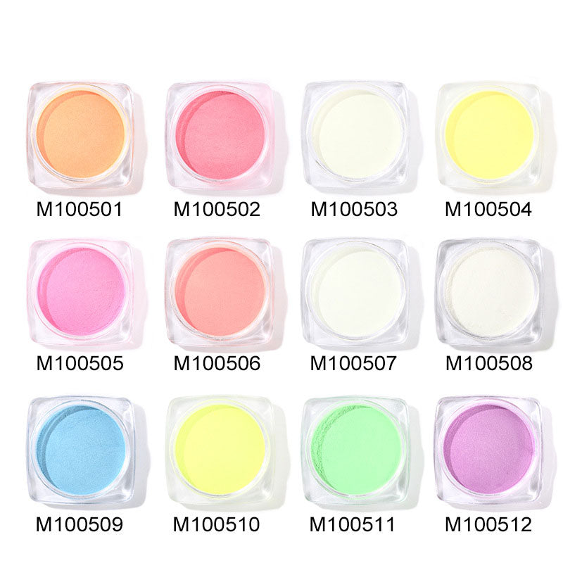 NGRO096 transparent powder laser glue bright color fluorescent glitter 12 colors