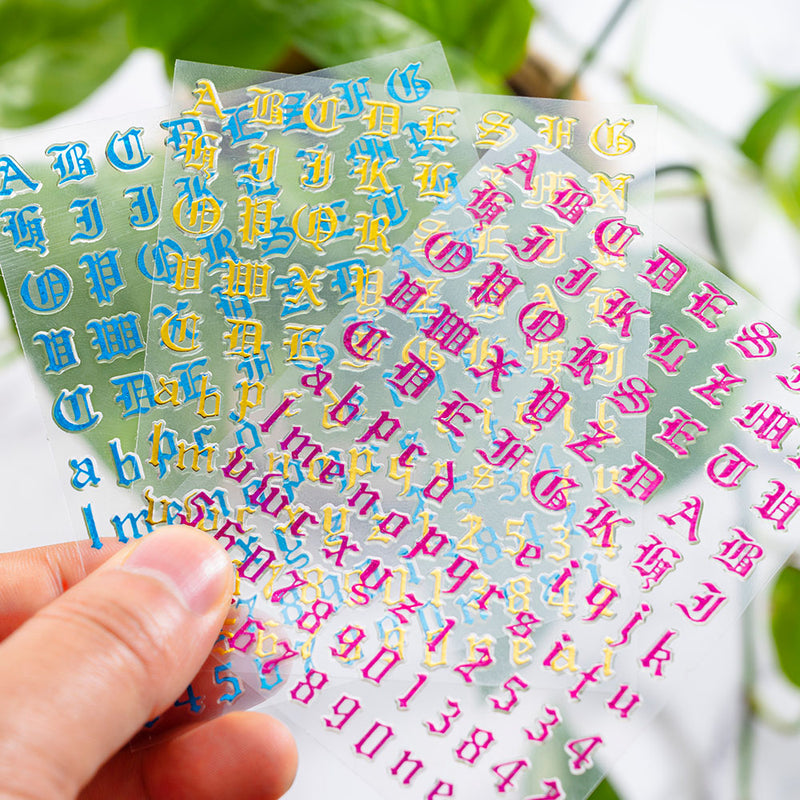 NKS070 Croheart Art Alphanumeric Plastic Sticker