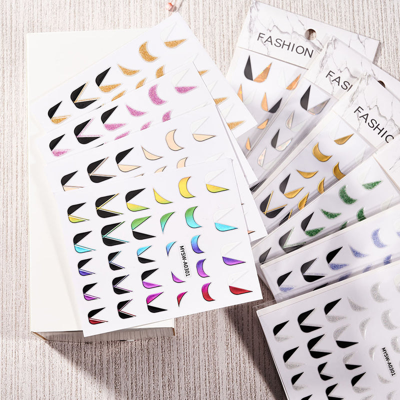NKZ173 10 Colors French Nail Polish Stickers