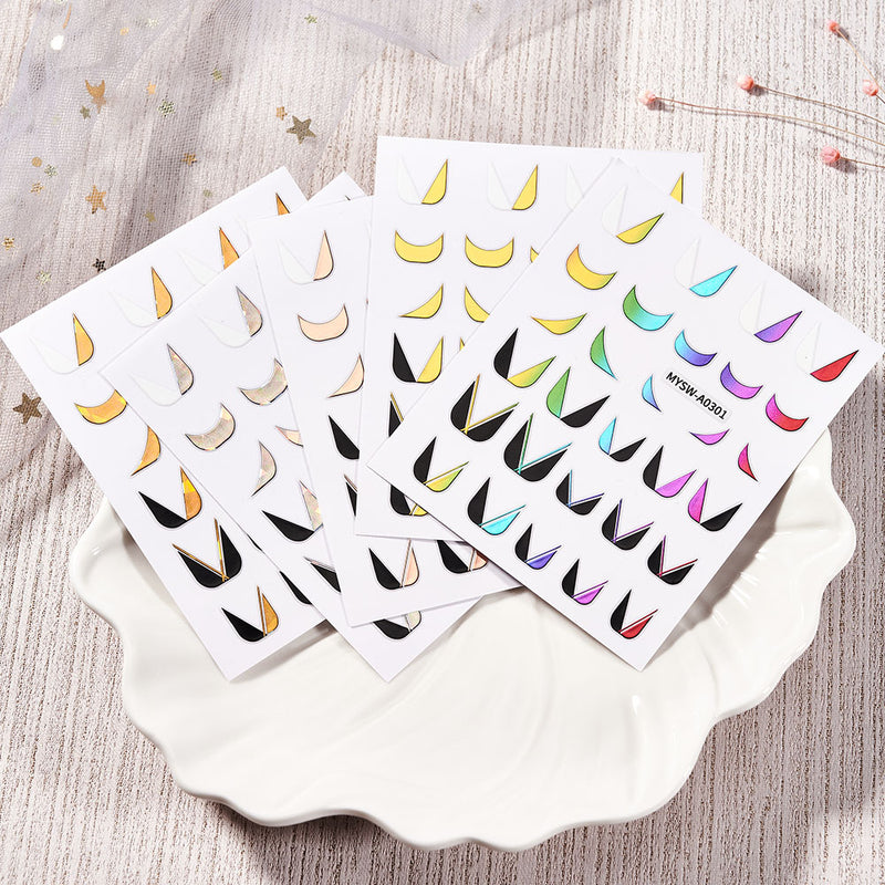 NKZ173 10 Colors French Nail Polish Stickers