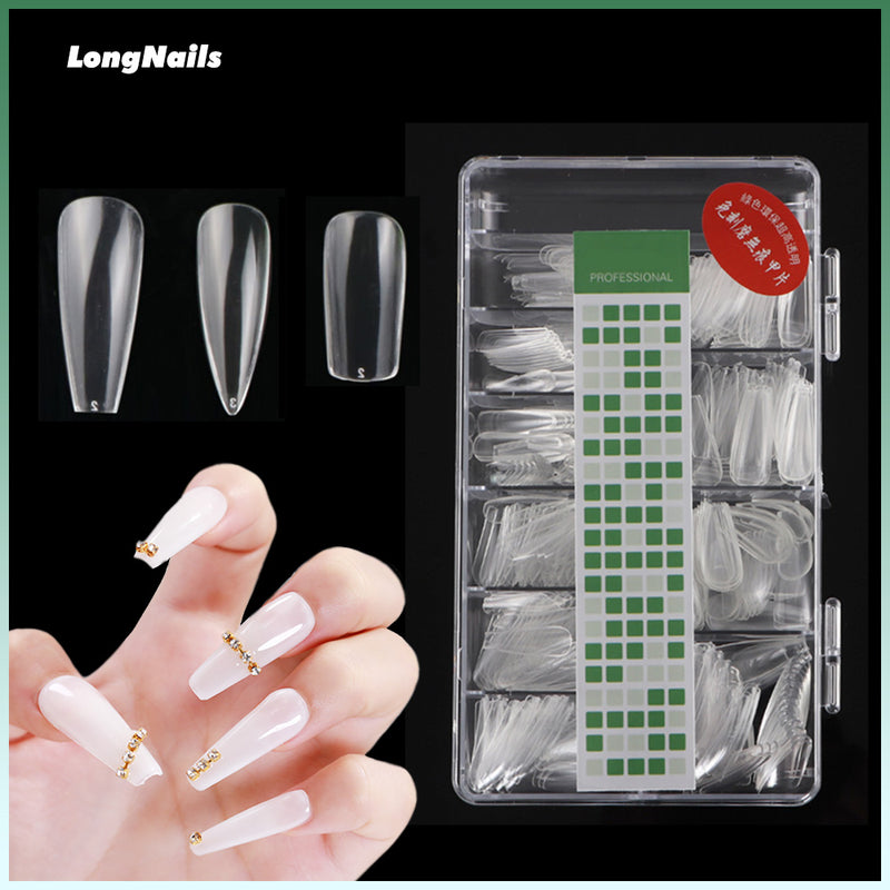 TD600 500pcs/lot Full + Half Cover False Tips Nail Non-Engraved Ballet Extension Fingertips Seamless Press on Nail Fake Art Tips TD600