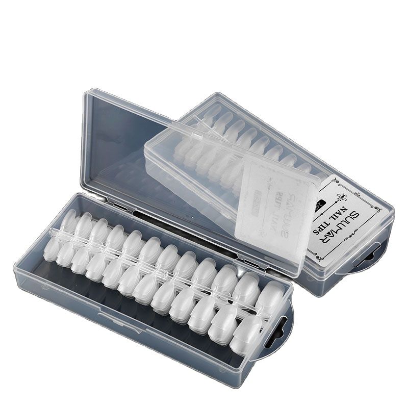 TD13 240-count Clear Full Cover Nail Tips Acrylic UV Manicure Tools T-Ballet-Waterdrop-Oval-Coffin Shape Artificial False Nail Tips