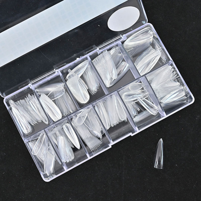TD600 500pcs/lot Full + Half Cover False Tips Nail Non-Engraved Ballet Extension Fingertips Seamless Press on Nail Fake Art Tips TD600