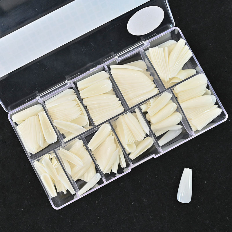TD600 500pcs/lot Full + Half Cover False Tips Nail Non-Engraved Ballet Extension Fingertips Seamless Press on Nail Fake Art Tips TD600