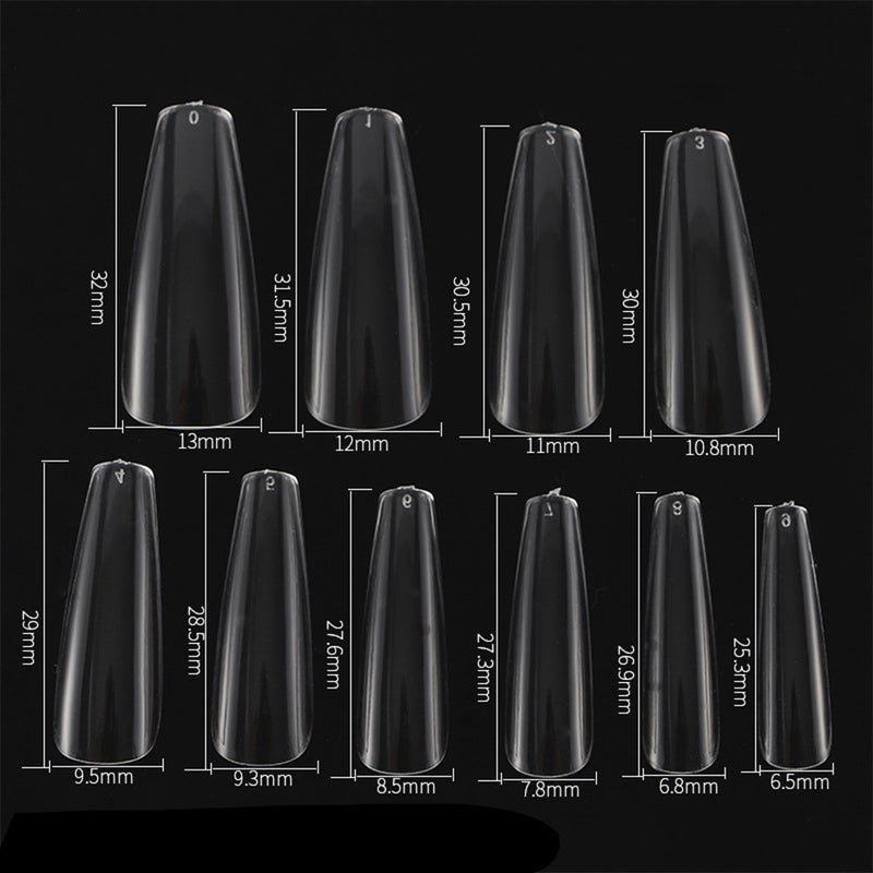 TD600 500pcs/lot Full + Half Cover False Tips Nail Non-Engraved Ballet Extension Fingertips Seamless Press on Nail Fake Art Tips TD600