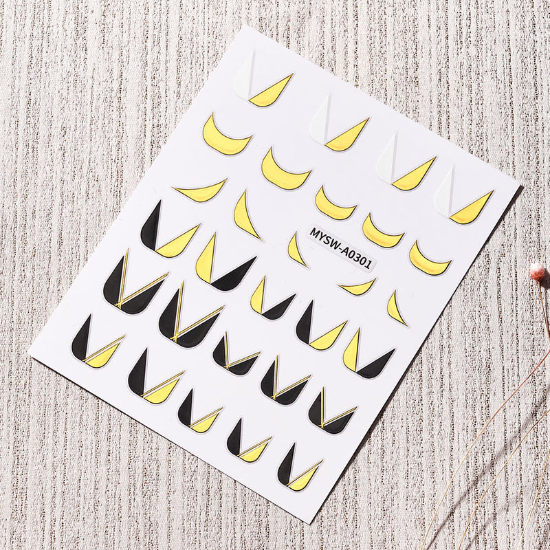 NKZ173 10 Colors French Nail Polish Stickers