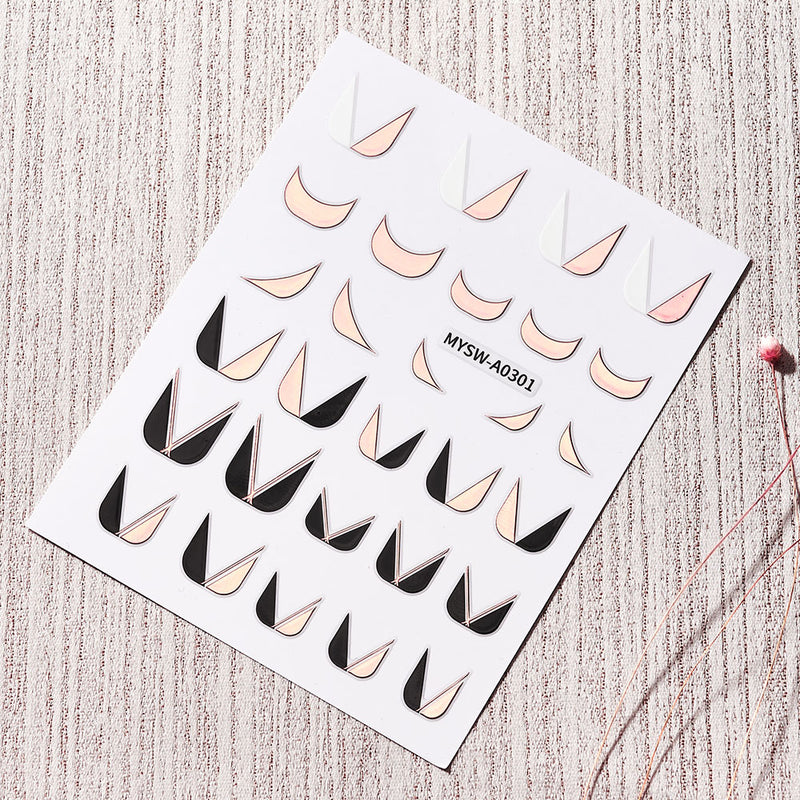 NKZ173 10 Colors French Nail Polish Stickers