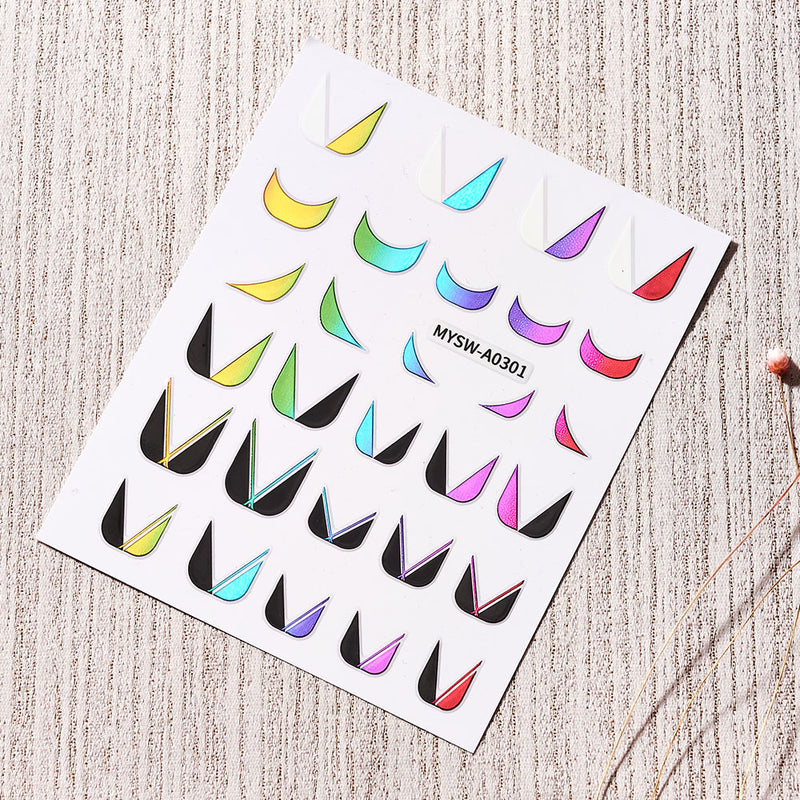 NKZ173 10 Colors French Nail Polish Stickers
