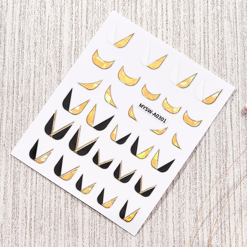 NKZ173 10 Colors French Nail Polish Stickers
