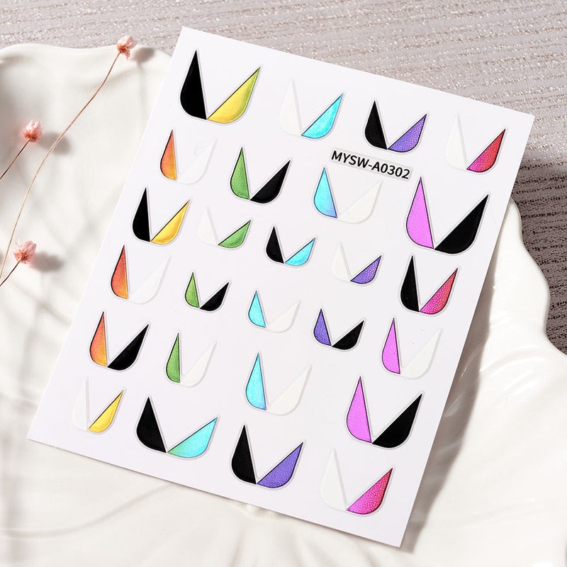NKZ173 10 Colors French Nail Polish Stickers