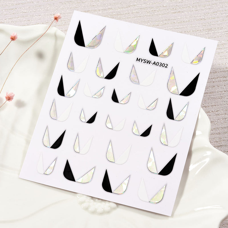 NKZ173 10 Colors French Nail Polish Stickers