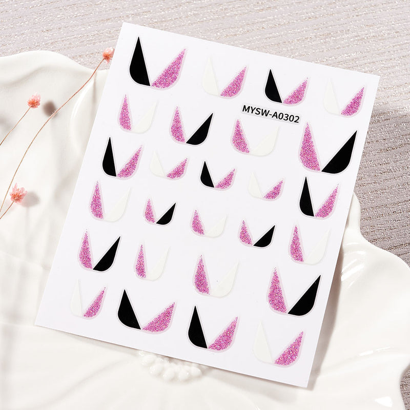 NKZ173 10 Colors French Nail Polish Stickers