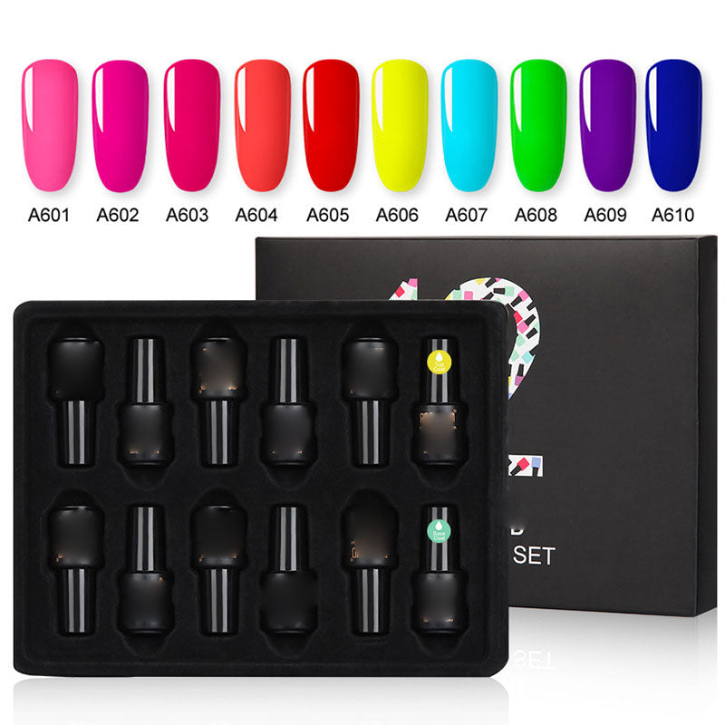 NGRO093 fluorescent color nail polish set 12 bottles