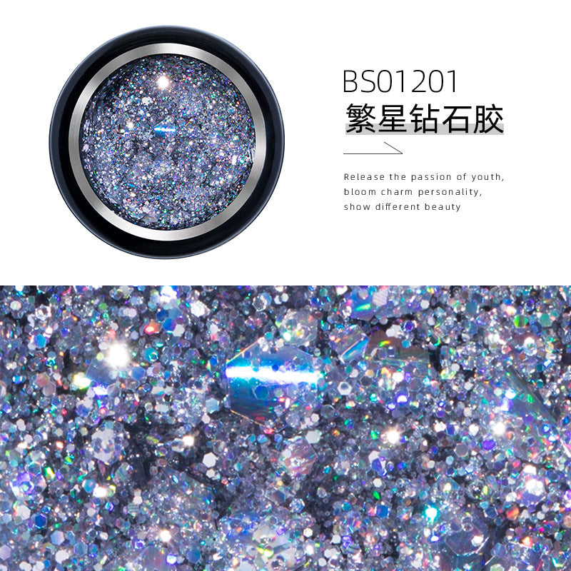 NGMB019 new sequin glue, starburst glitter nail polish