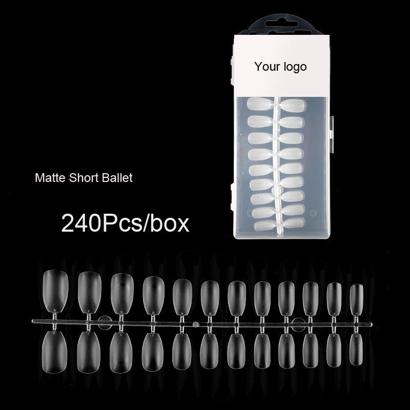 TD13 240-count Clear Full Cover Nail Tips Acrylic UV Manicure Tools T-Ballet-Waterdrop-Oval-Coffin Shape Artificial False Nail Tips