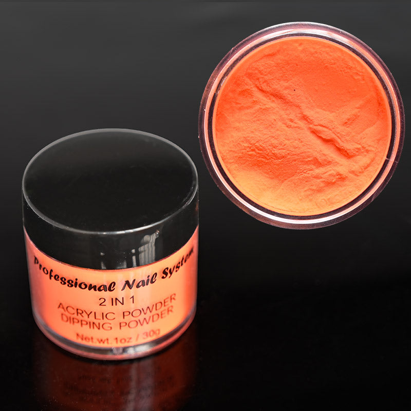 FOZ087 1 oz 28g Rainbow Neon Acrylic Powder Bright Color in Dim Light Dipping Dust Profession Build Nail Extend Sculpture Acrylic 3in 1
