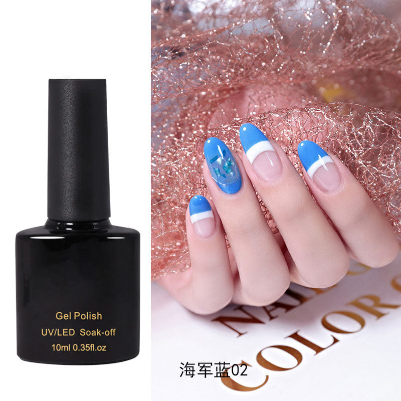 NGPF007 Navy Blue Nail Glue Peacock Blue Painted Nail Polish Set