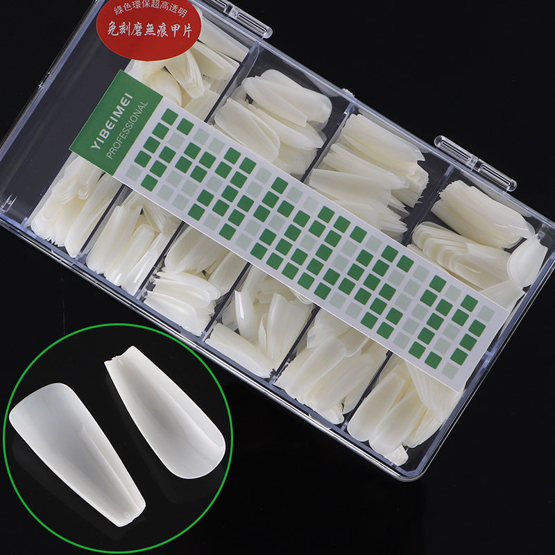TD600 500pcs/lot Full + Half Cover False Tips Nail Non-Engraved Ballet Extension Fingertips Seamless Press on Nail Fake Art Tips TD600
