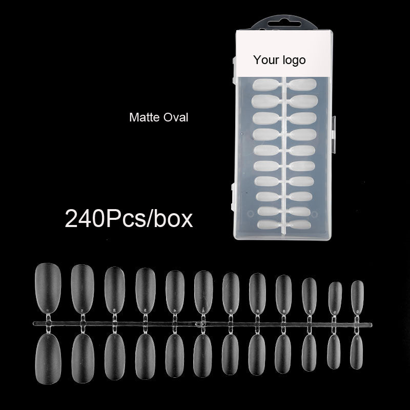TD13 240-count Clear Full Cover Nail Tips Acrylic UV Manicure Tools T-Ballet-Waterdrop-Oval-Coffin Shape Artificial False Nail Tips