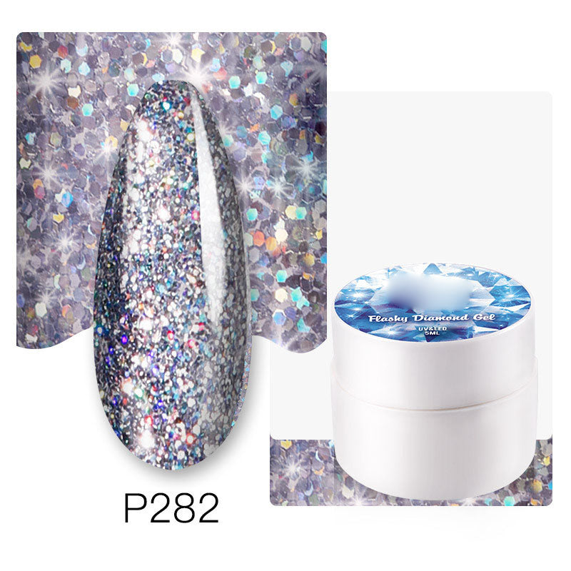 NGRO109 Painted Glue, Bright Diamond Glue, Extended Glue, Fine Glitter Rainbow Glue, 5ML Small Can