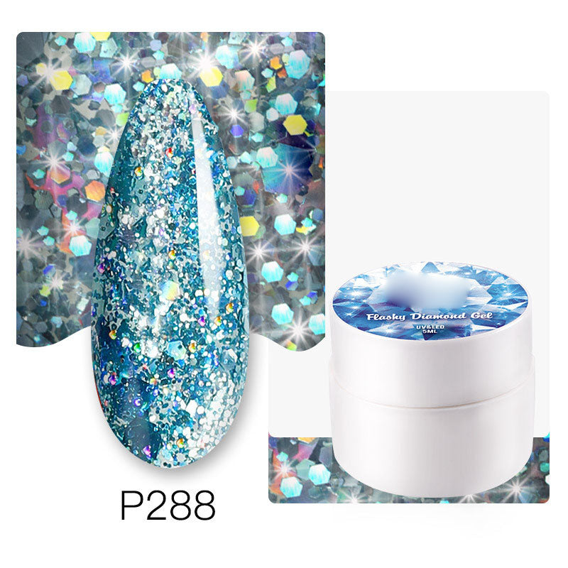 NGRO109 Painted Glue, Bright Diamond Glue, Extended Glue, Fine Glitter Rainbow Glue, 5ML Small Can