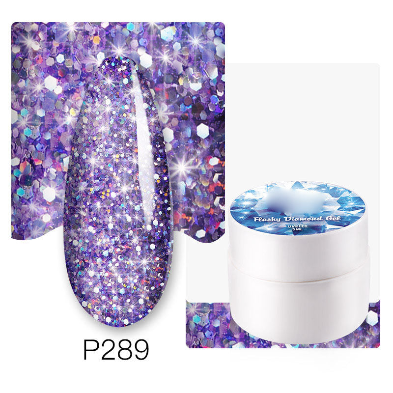 NGRO109 Painted Glue, Bright Diamond Glue, Extended Glue, Fine Glitter Rainbow Glue, 5ML Small Can