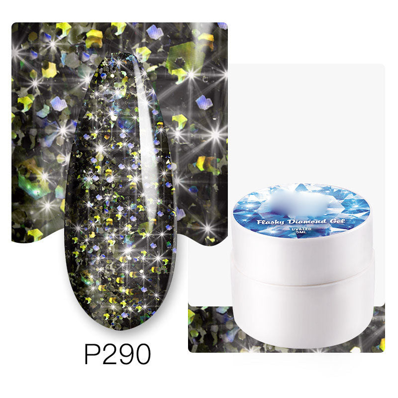 NGRO109 Painted Glue, Bright Diamond Glue, Extended Glue, Fine Glitter Rainbow Glue, 5ML Small Can